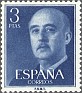 Spain 1955 General Franco 3 Ptas Azul Edifil 1159